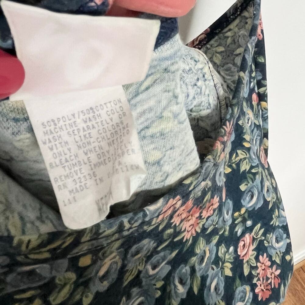 Vintage 90's Y2K No Boundries Midi Dress Womens Medium Ditsy Floral Cottage - Picture 8 of 11